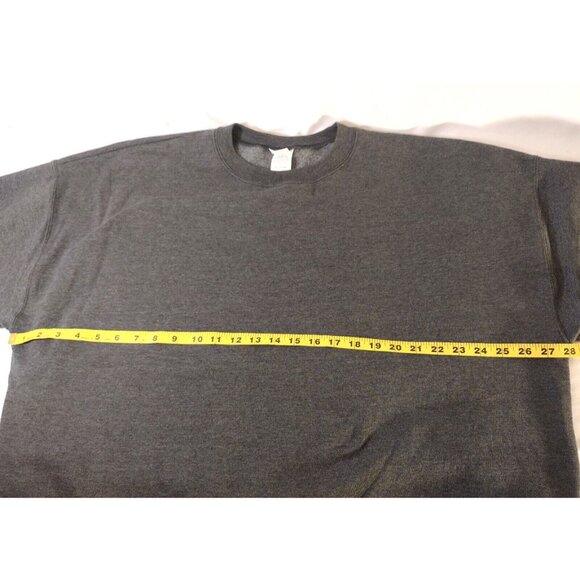 Hanes Premium EcoSmart Crewneck Plain Long Sleeve Gray Sweatshirt 2XL - Picture 5 of 6